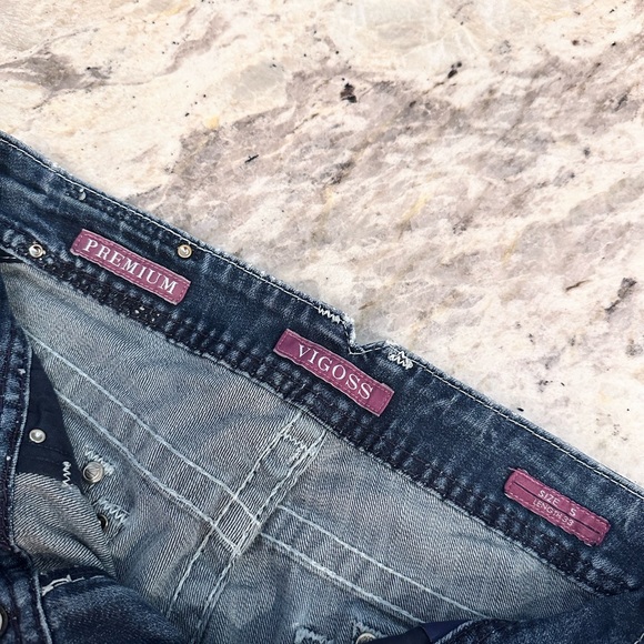 Vigoss Denim Jeans size 5 Length 33 Rhinestones Western - Picture 6 of 7